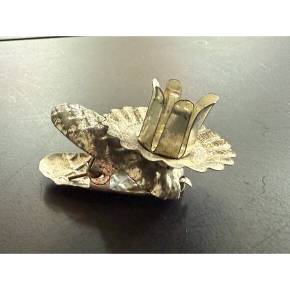 Vintage Silver Tone Christmas Tree Candle Clips Holders Pinecone Clips Set 15 pc - Picture 9 of 14